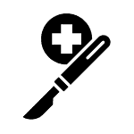 Pictogramă lupă cu simbol medical