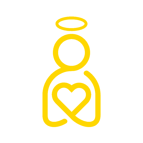 Pictogramă înger cu inimă galbenă